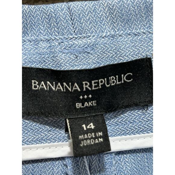 NEW BANANA REPUBLIC Women’s 14 light blue Blake Wide Leg Cropped Pants - Picture 6 of 8